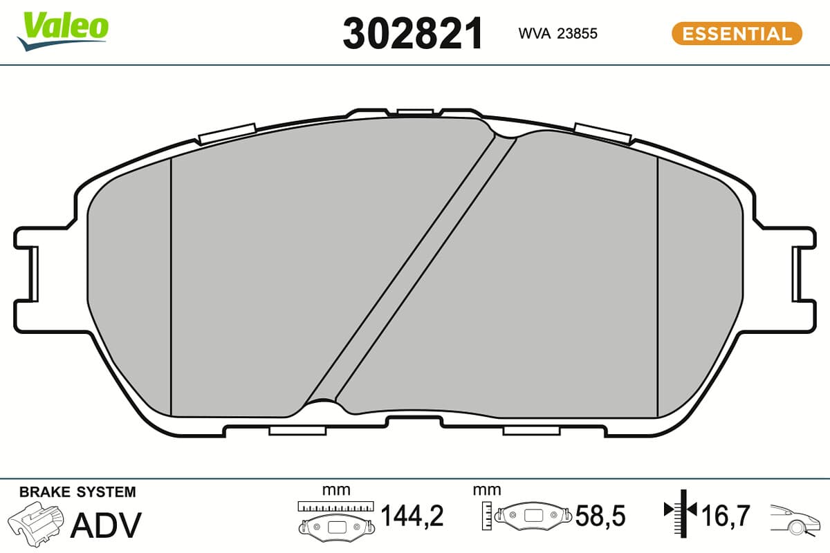 VALEO Sada brzdových platničiek kotúčovej brzdy 302821 1