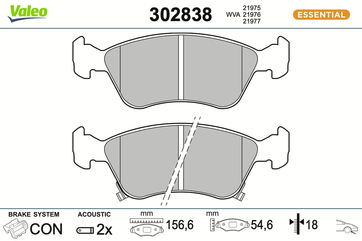 VALEO Sada brzdových platničiek kotúčovej brzdy 302838 1
