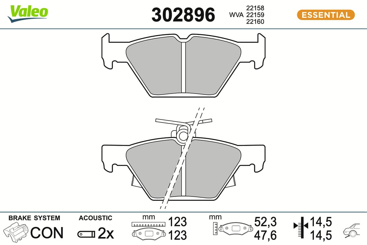 VALEO Sada brzdových platničiek kotúčovej brzdy 302896 1