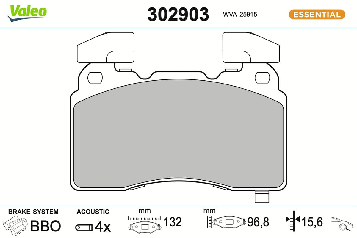 VALEO Sada brzdových platničiek kotúčovej brzdy 302903 1