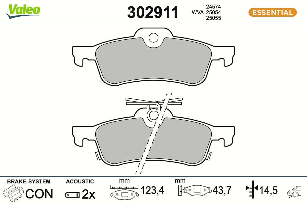 VALEO Sada brzdových platničiek kotúčovej brzdy 302911 1