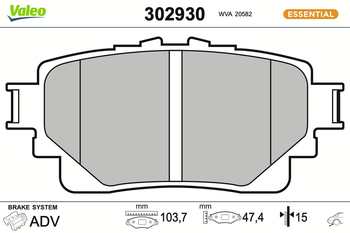 VALEO Sada brzdových platničiek kotúčovej brzdy 302930 1
