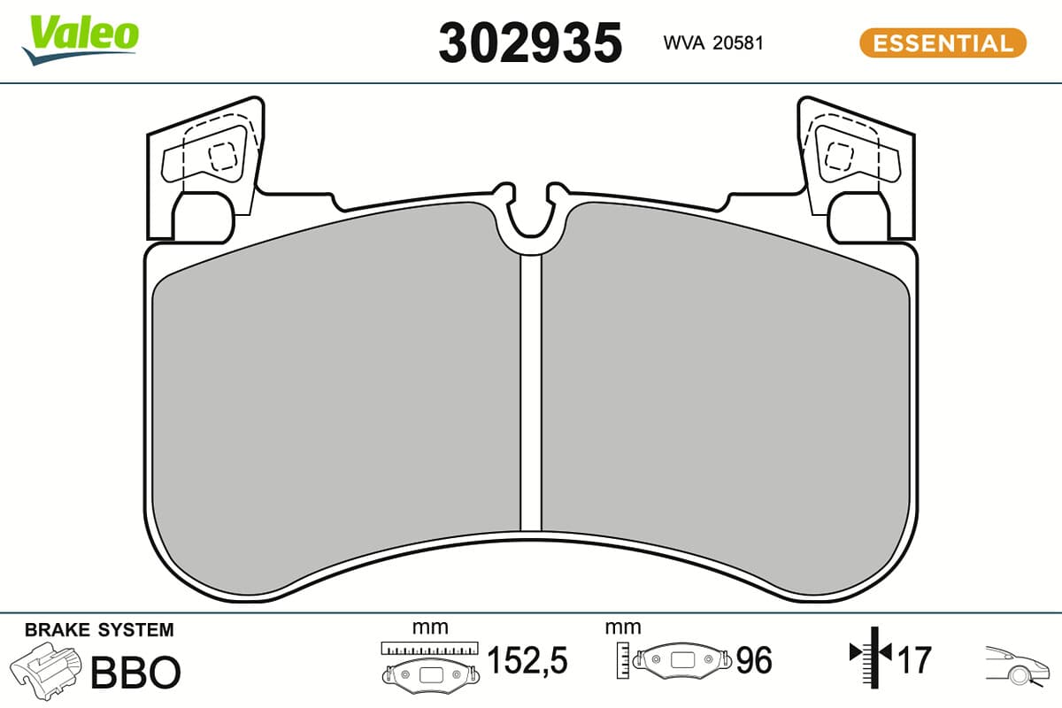 VALEO Sada brzdových platničiek kotúčovej brzdy 302935 1