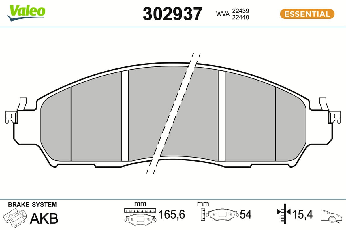 VALEO Sada brzdových platničiek kotúčovej brzdy 302937 1