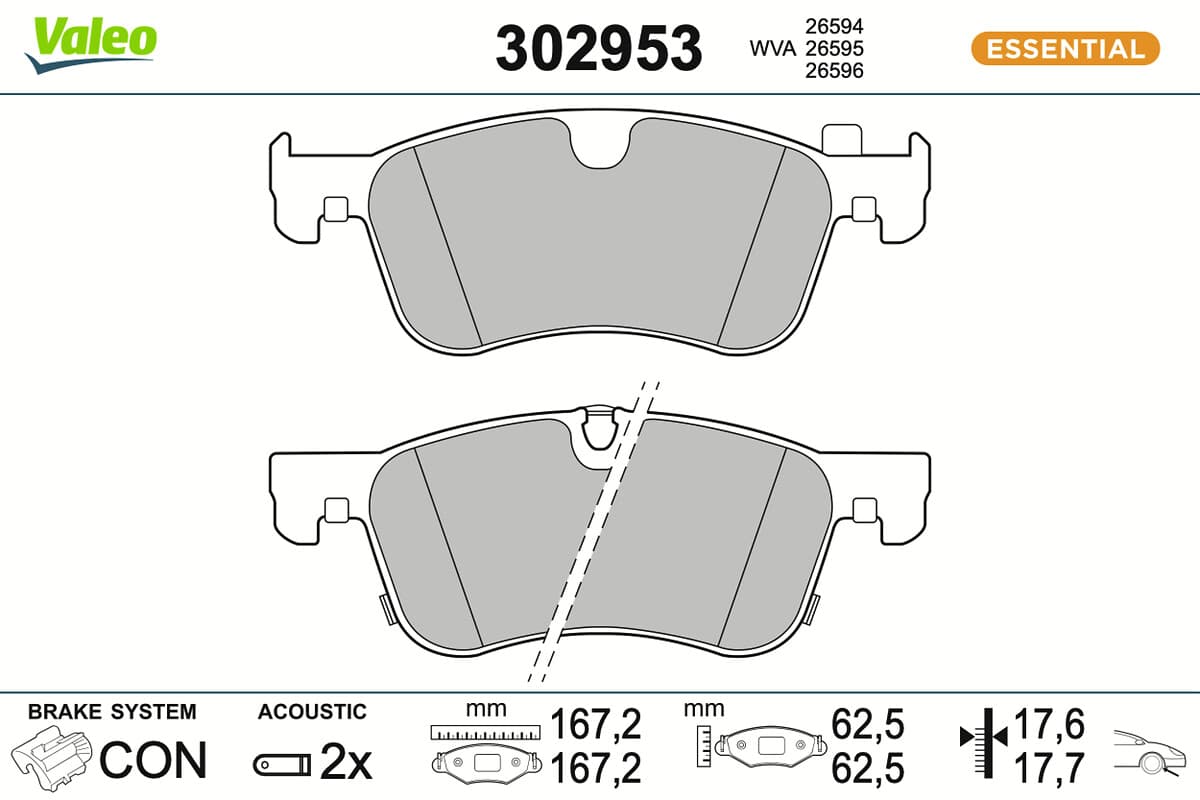 VALEO Sada brzdových platničiek kotúčovej brzdy 302953 1