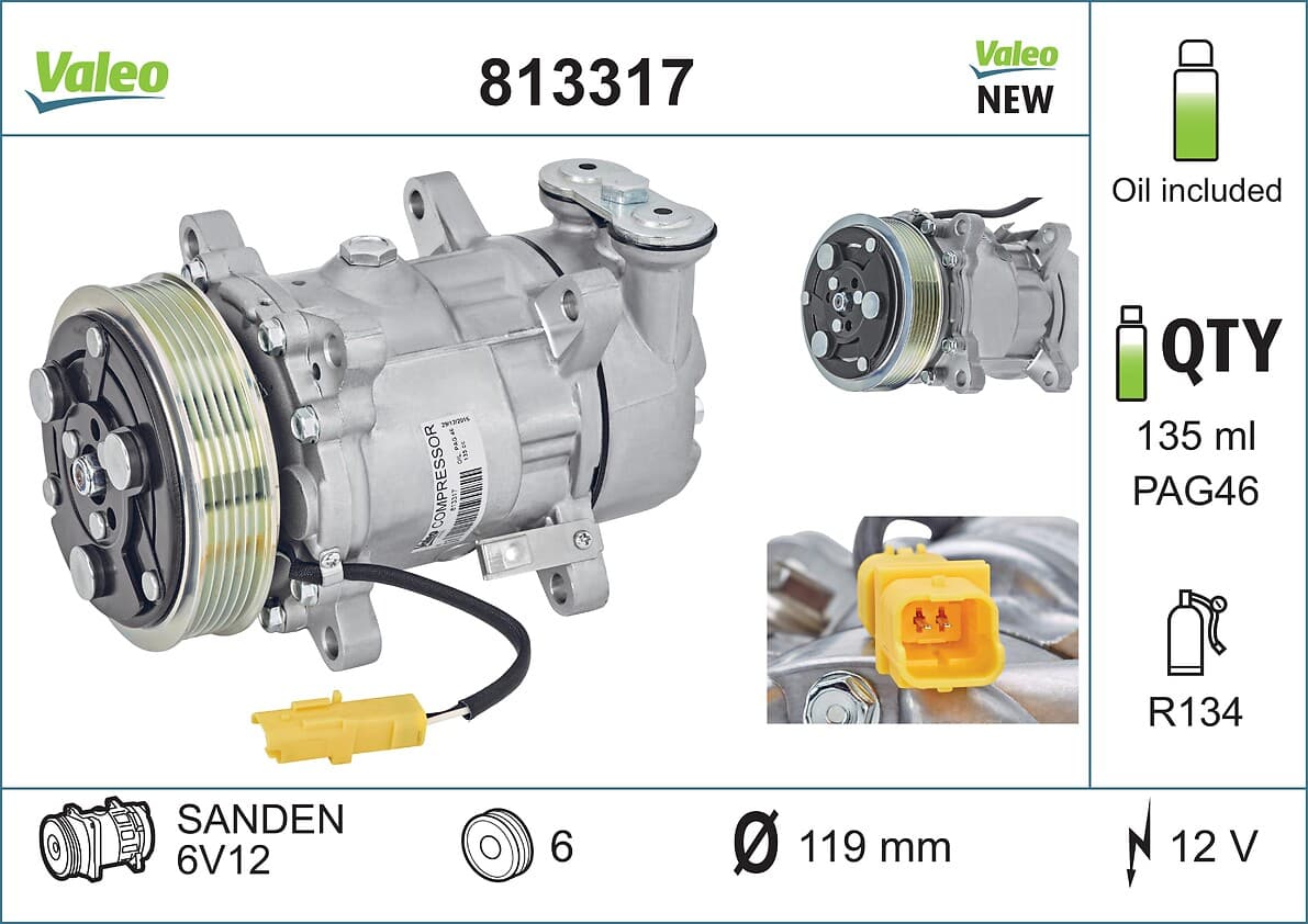 VALEO Kompresor klimatizácie 813317 1