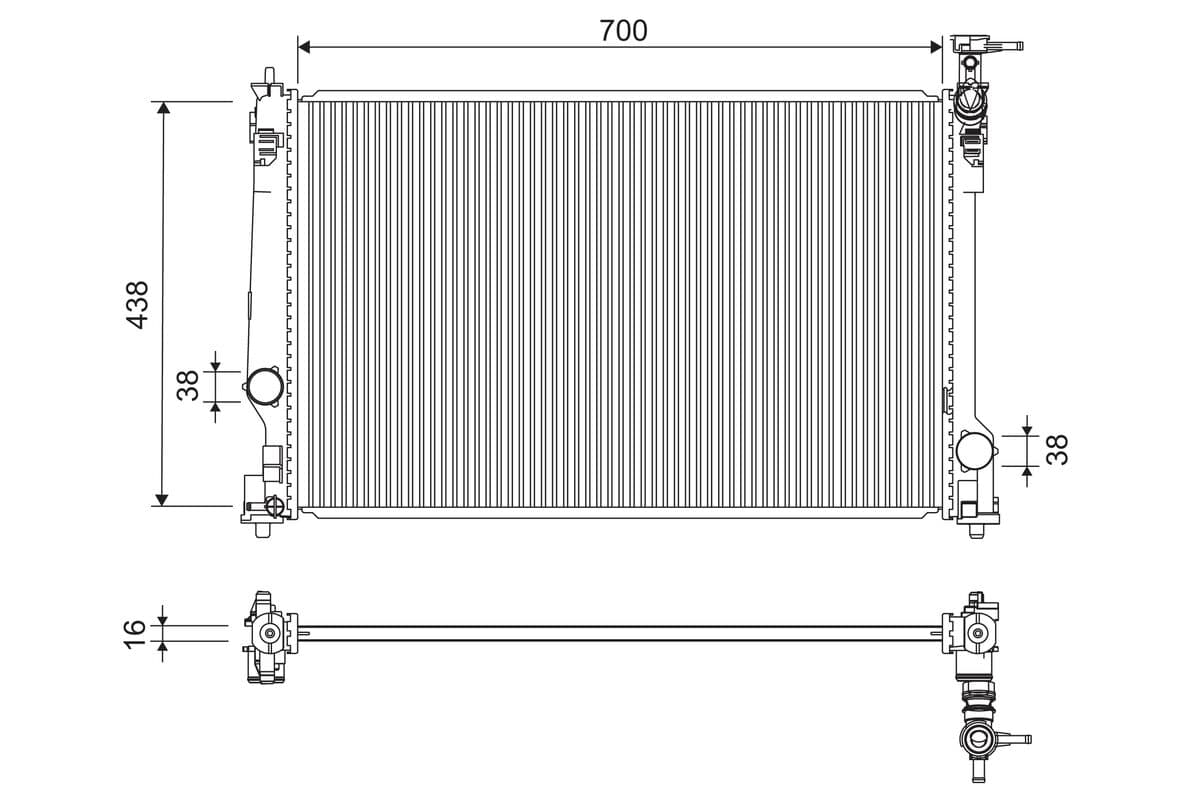 VALEO Chladič motora 701297 1