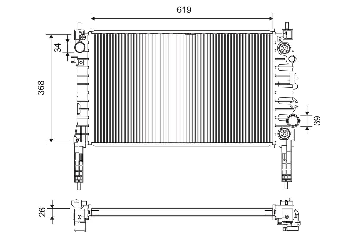 VALEO Chladič motora 701378 1