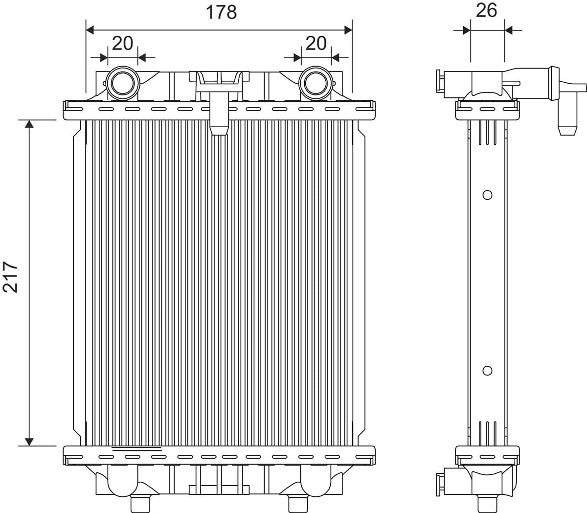 VALEO Chladič motora 701429 1