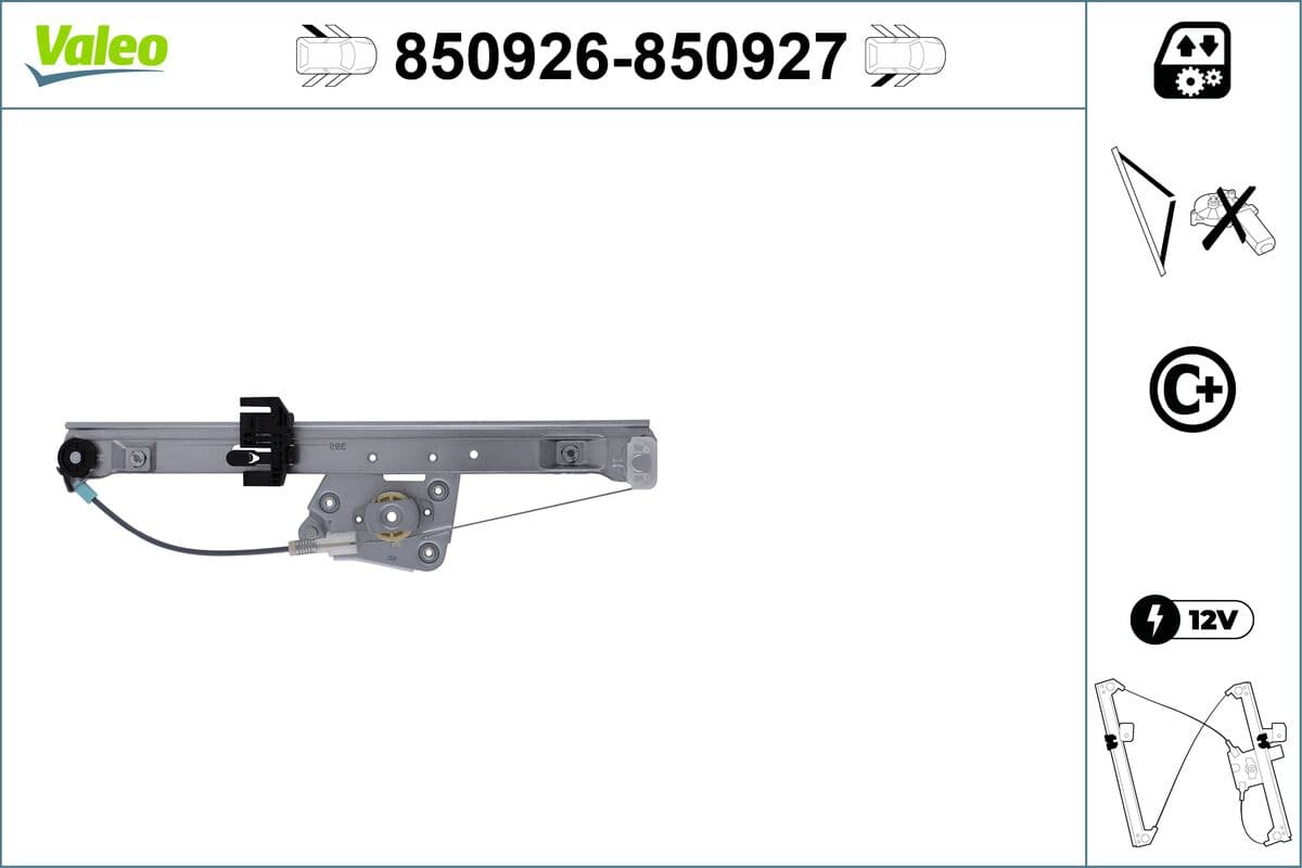 VALEO Mechanizmus zdvíhania okna 850926 1