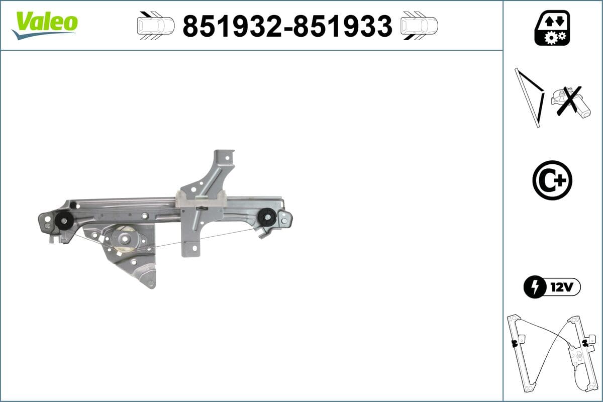 VALEO Mechanizmus zdvíhania okna 851932 1
