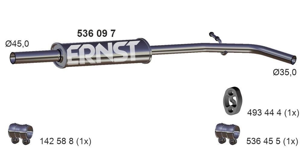 ERNST Stredný tlmič výfuku 536097 1