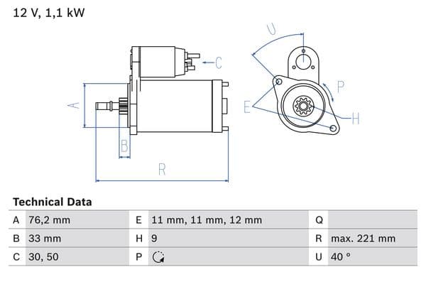 BOSCH Štartér 0986016290 1