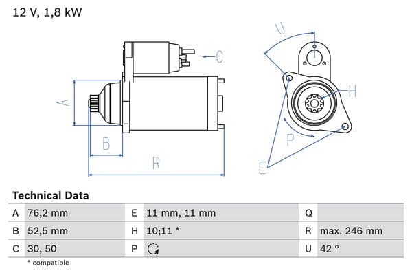 BOSCH Štartér 0986016980 1