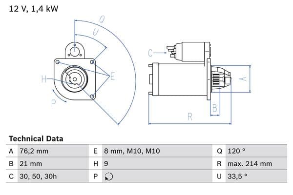 BOSCH Štartér 0986017110 1