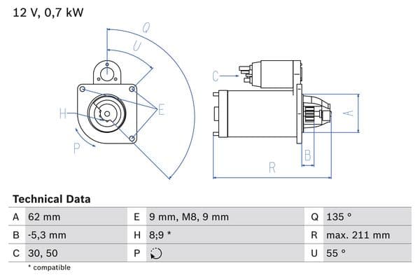 BOSCH Štartér 0986017930 1