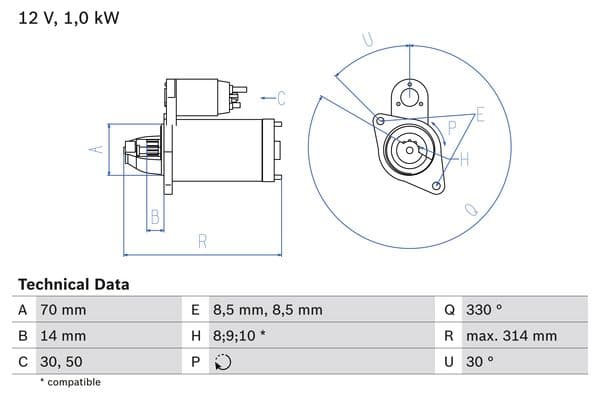 BOSCH Štartér 0986018570 1