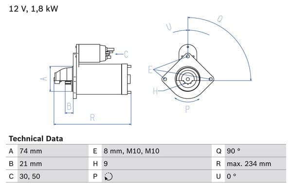 BOSCH Štartér 0986021230 1