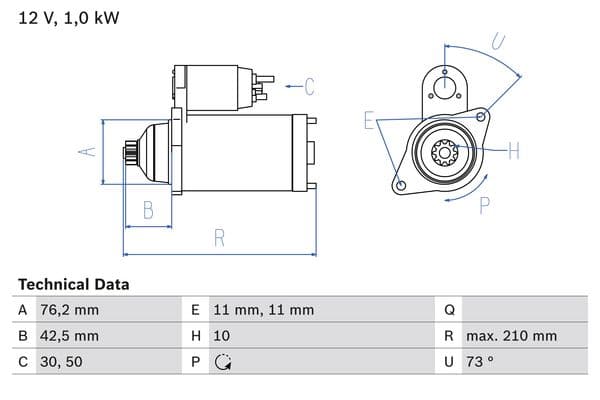 BOSCH Štartér 0 986 022 290 1