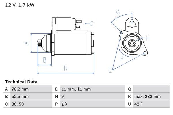 BOSCH Štartér 0986022470 1