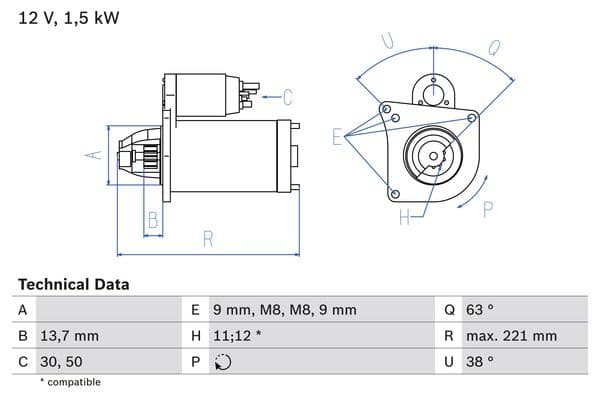 BOSCH Štartér 0986022790 1