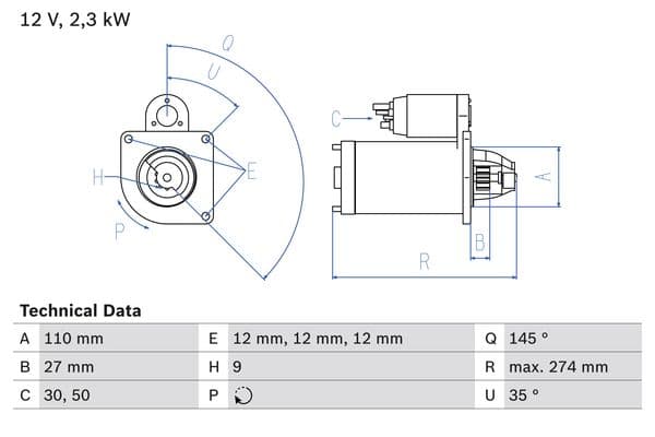 BOSCH Štartér 0986023860 1