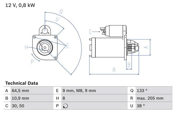 BOSCH Štartér 0986024210 1