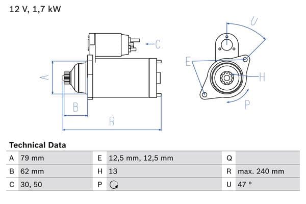 BOSCH Štartér 0986025150 1