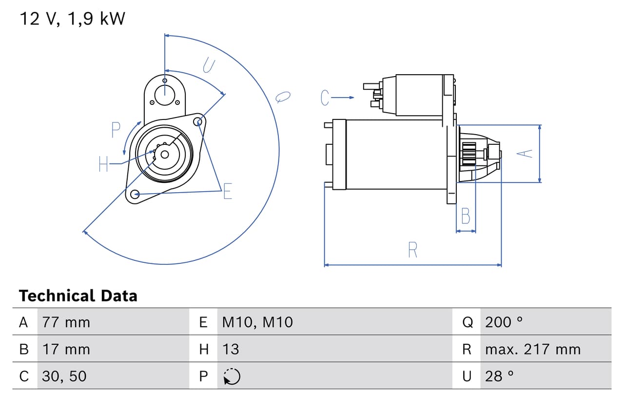 BOSCH Štartér 0 986 029 220 1