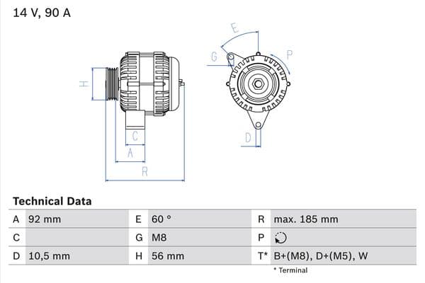 BOSCH Alternátor 0986040180 1