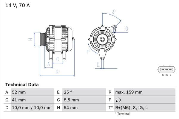 BOSCH Alternátor 0986040471 1