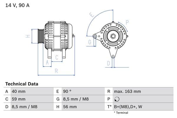 BOSCH Alternátor 0986040940 1
