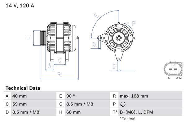 BOSCH Alternátor 0986041140 1
