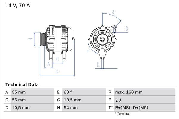 BOSCH Alternátor 0986041240 1