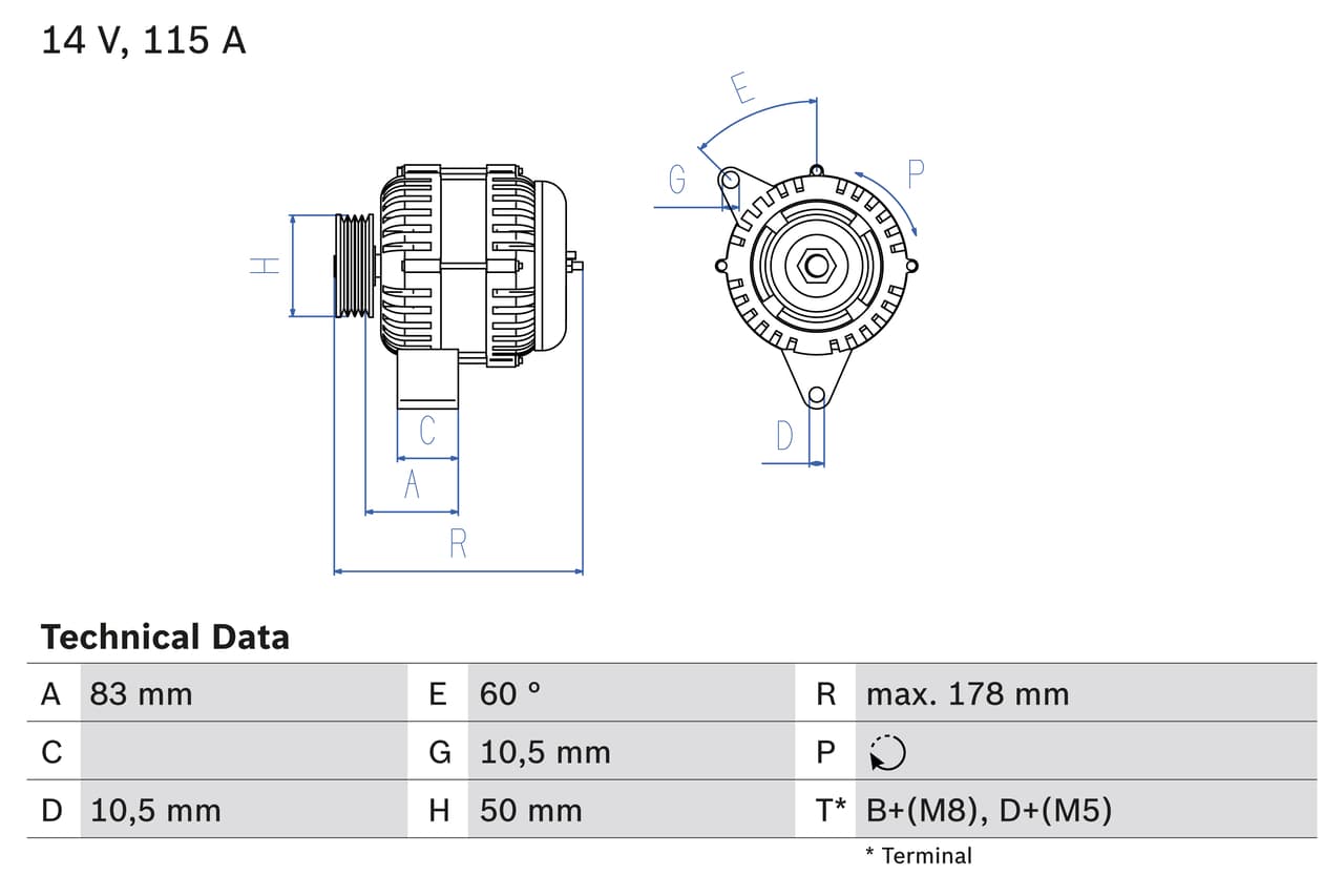 BOSCH Alternátor 0986041320 1