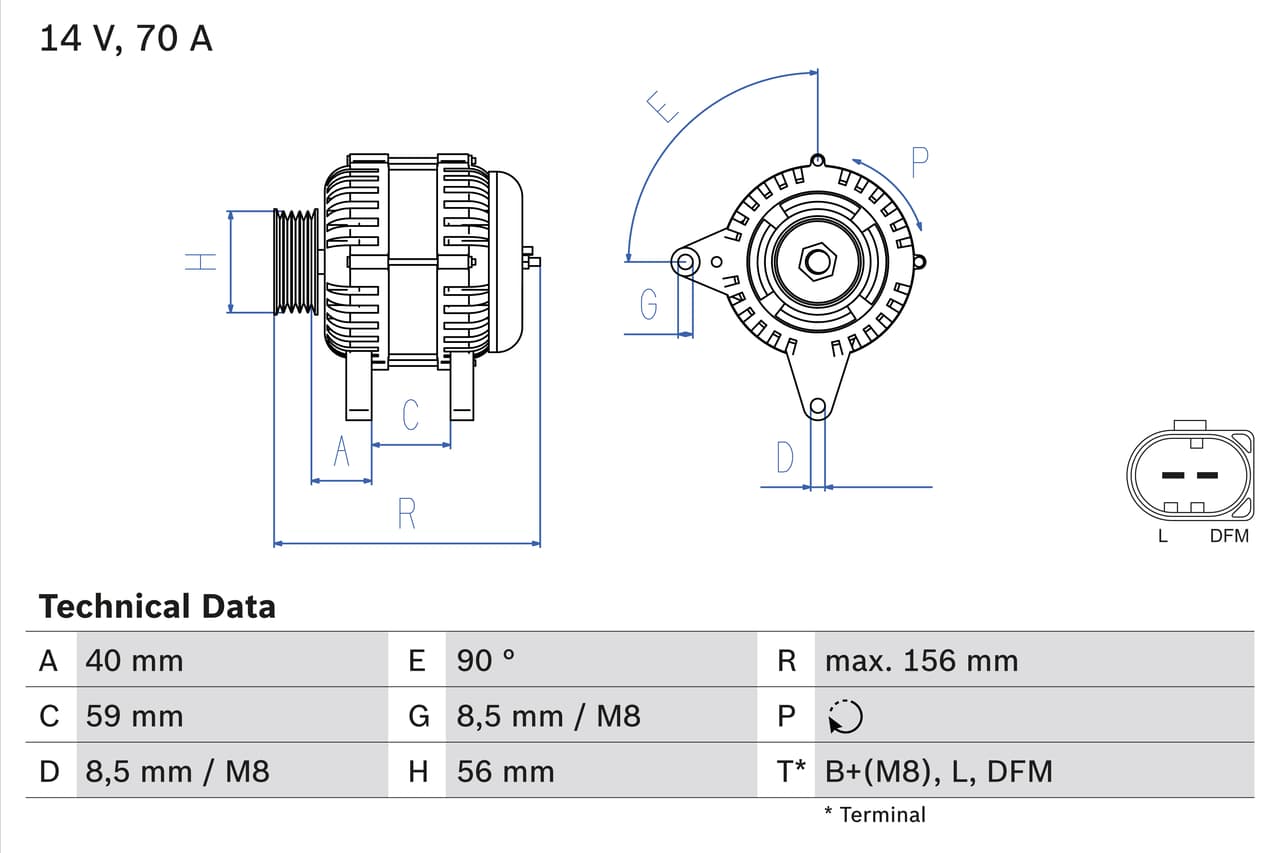 BOSCH Alternátor 0986041480 1