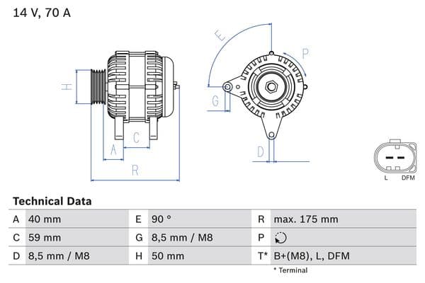 BOSCH Alternátor 0986041910 1