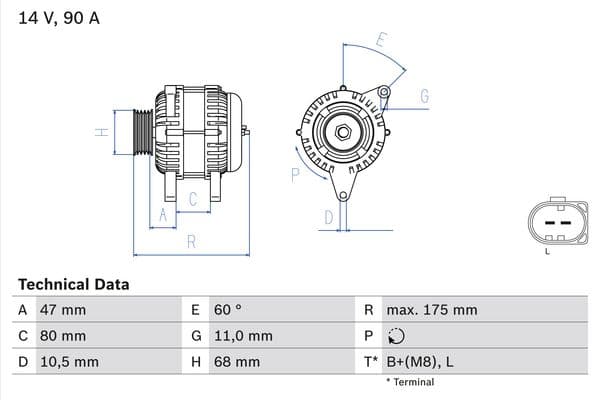 BOSCH Alternátor 0986041960 1