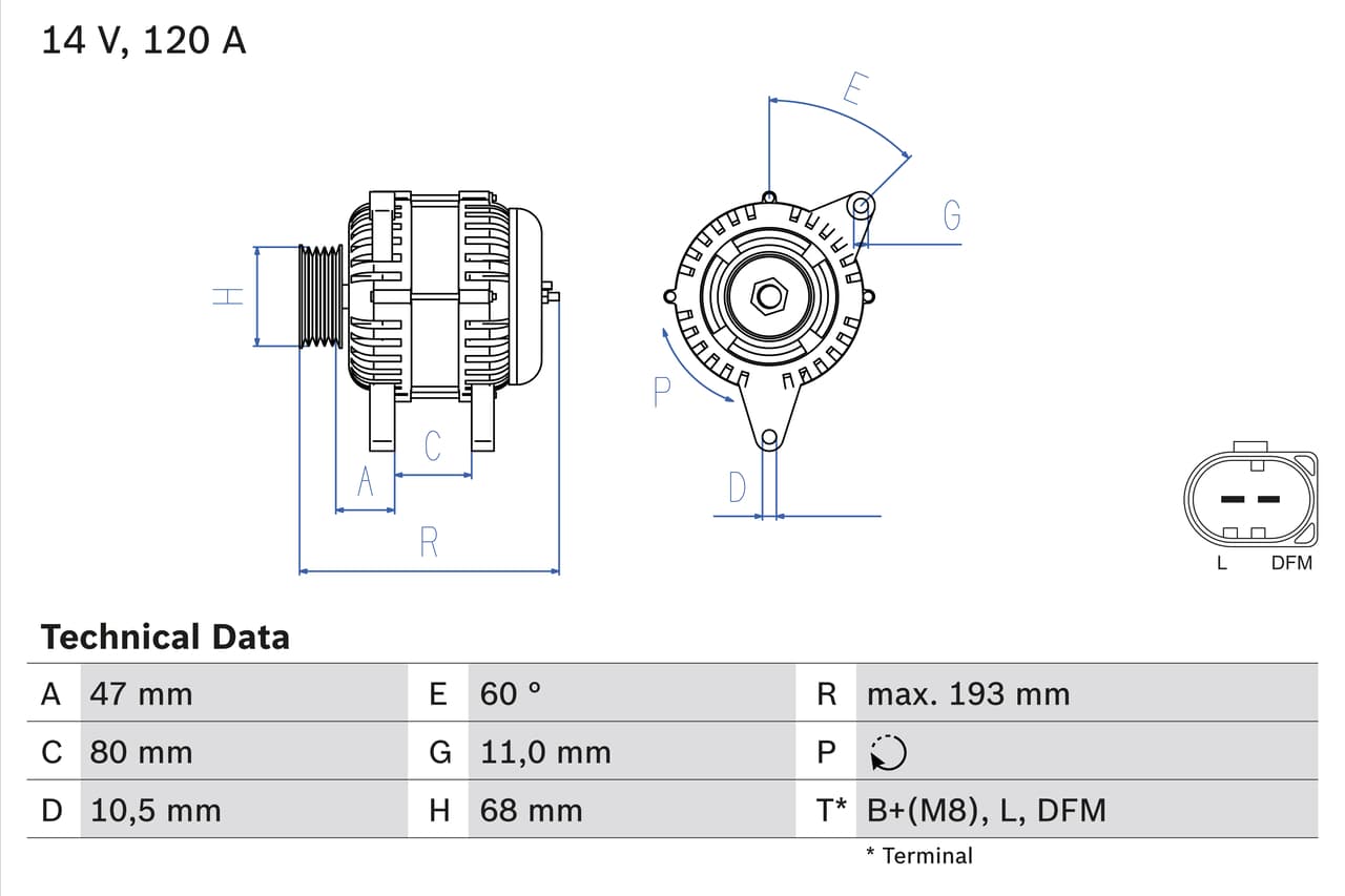 BOSCH Alternátor 0986042820 1