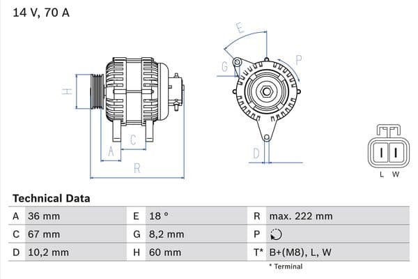 BOSCH Alternátor 0986043101 1