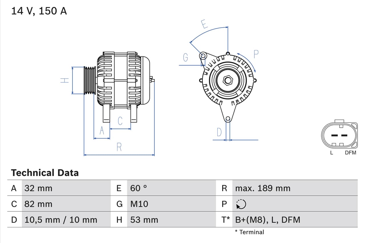 BOSCH Alternátor 0986047140 1