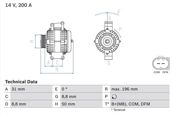 BOSCH Alternátor 0986047490 1