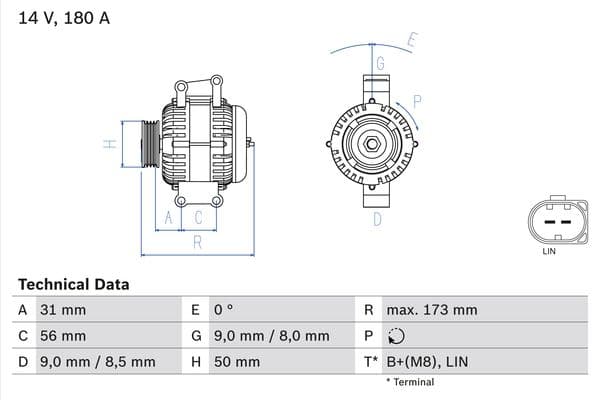BOSCH Alternátor 0986047690 1