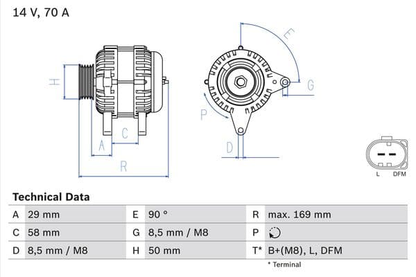 BOSCH Alternátor 0986048891 1