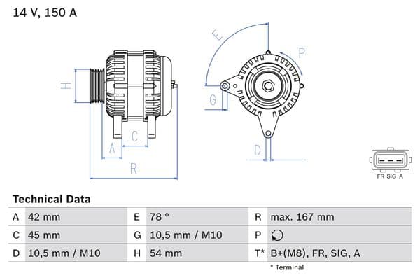 BOSCH Alternátor 0986049071 1