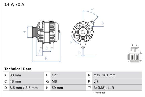 BOSCH Alternátor 0986049570 1