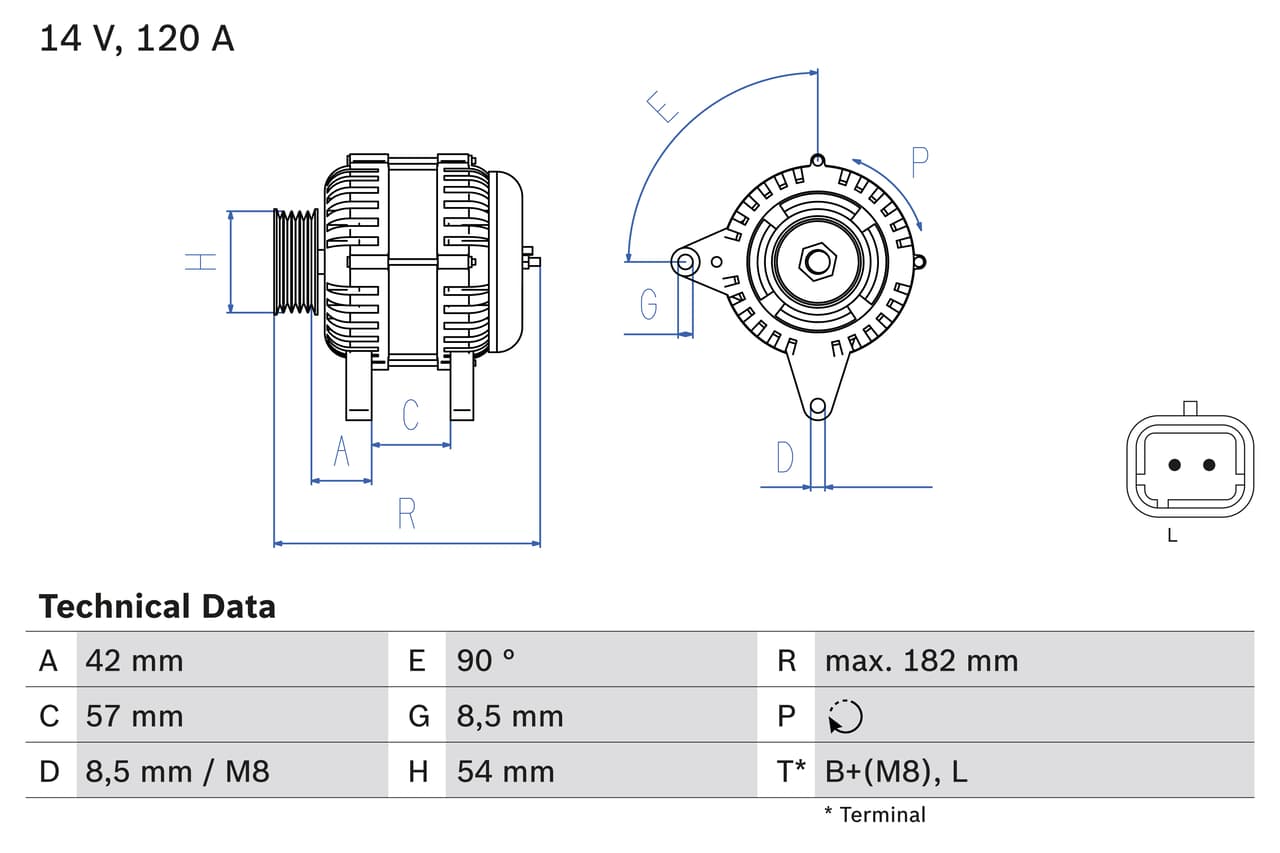 BOSCH Alternátor 0986049810 1