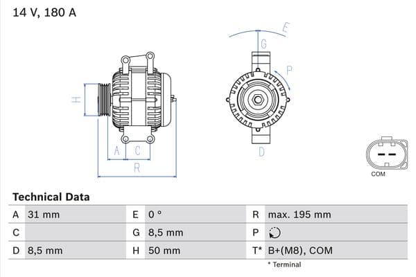 BOSCH Alternátor 0986081910 1