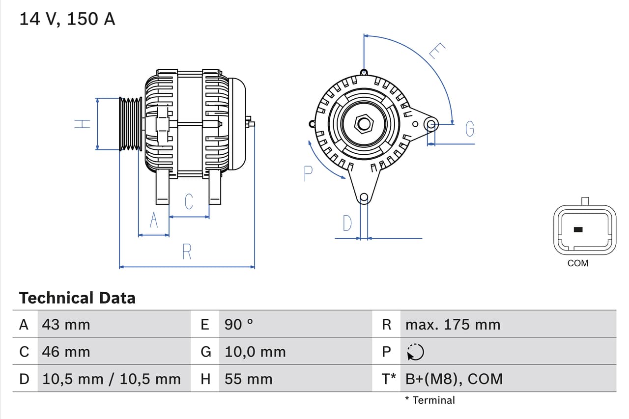 BOSCH Alternátor 0 986 082 240 1