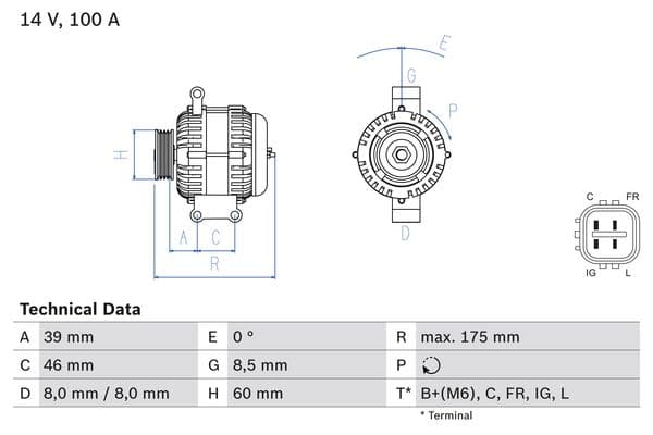 BOSCH Alternátor 0986082420 1